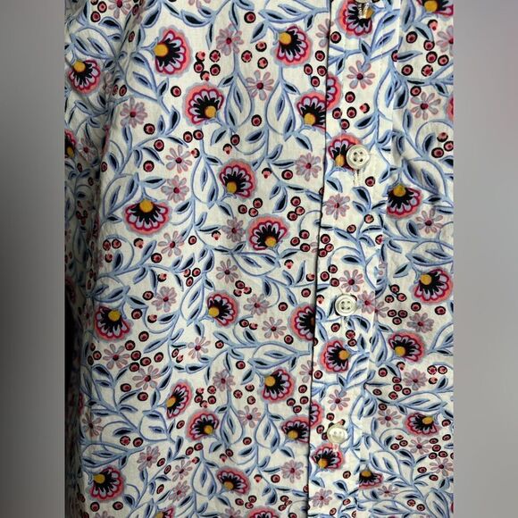 Talbots Petites Blouse Colorful Floral Print Long Sleeve Button Up Top Size S SP - Picture 4 of 11